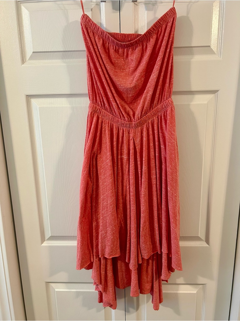 FP Beach Strapless High-Low Summer Dress in Coral